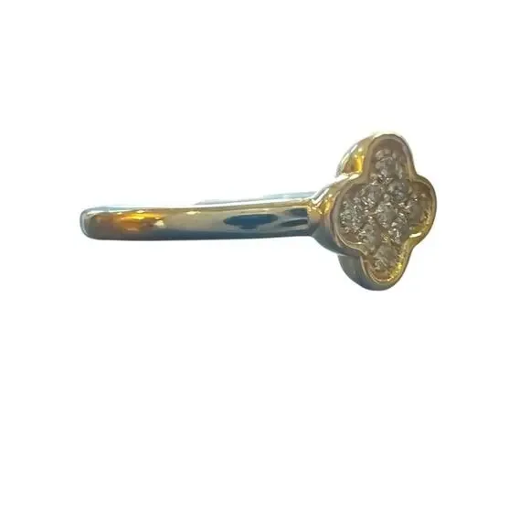 **SOLD** EFFY ENY Women's 14K Yellow Goldplated Sterling Silver Diamond Floral - Picture 10 of 11